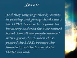Ezra 3 11 the house of the lord powerpoint church sermon
