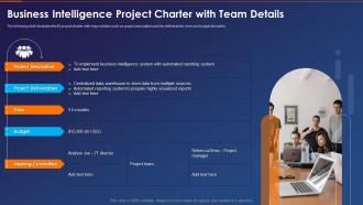 F111 Business Intelligence Transformation Toolkit Business Intelligence Project Charter With Team Details