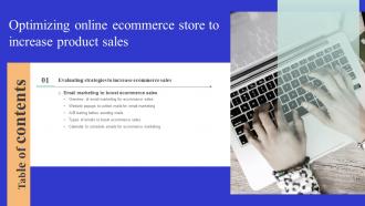 F1222 Optimizing Online Ecommerce Store To Increase Product Sales Table Of Contents
