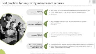 F1228 Best Practices For Improving Maintenance Services Delivering Excellent Customer Services