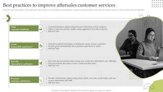 F1229 Best Practices To Improve Aftersales Customer Services Delivering Excellent Customer Services