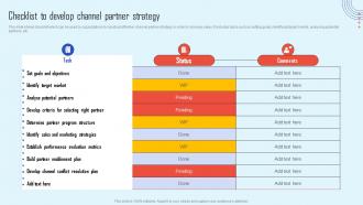 F1245 Checklist To Develop Strategy Channel Partner Strategy Promote Products Increase Sales Strategy Ss