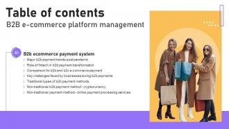 F1307 B2b E Commerce Platform Management Table Of Contents