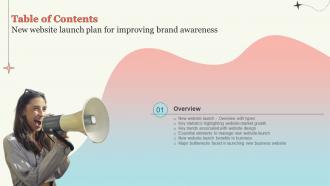 F1372 New Website Launch Plan For Improving Brand Awareness Table Of Contents