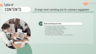 F1378 Strategic Email Marketing Plan For Customers Engagement Table Of Contents