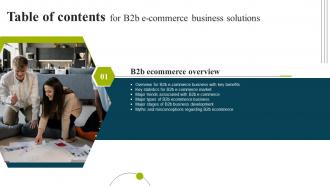 F1395 B2b E Commerce Business Solutions For Table Of Contents Ppt Slides Infographic Template
