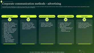 F1491 Corporate Communication Methods Advertising Crisis Communication