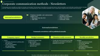 F1492 Corporate Communication Methods Newsletters Crisis Communication