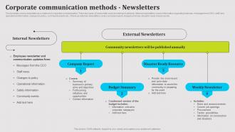 F1496 Corporate Communication Methods Newsletters Public Relations Strategy SS V