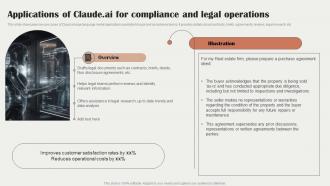 F1505 Applications Of Claude Ai For Compliance And Legal Operations Claude Ai The Next Rival ChatGPT SS