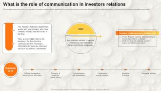 F1535 What Is The Role Of Communication In Investors Relations Stakeholder Communication Strategy SS V