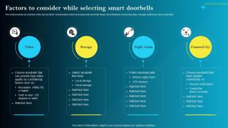 F1562 Factors To Consider While Selecting Smart Doorbells Iot Smart Homes Automation IOT SS
