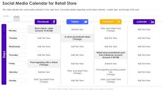 F263 Social Media Calendar For Retail Store Retail Store Operations Performance Assessment