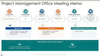 F274 Project Management Office Meeting Memo Communication Management Bundle