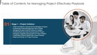 F325 Managing Project Effectively Playbook For Table Of Contents Ppt Slides Professional