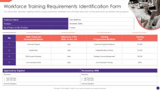 F331 Workforce Training Requirements Identification Form Employee Upskilling Playbook
