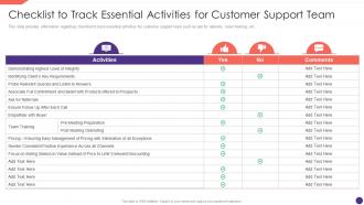 F335 Checklist To Track Essential Activities For Customer Support Team Employee Upskilling Playbook