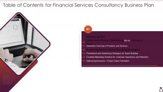 F40 Table Of Contents For Financial Services Consultancy Business Plan Ppt Slides Styles