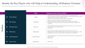 F490 Identify The Key Players Who Will Help In Understanding All Business Crm Platform Implementation Plan