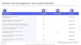 F564 Vendor Risk Management And Audit Checklist Implementing Administration Manufacturing Purchase