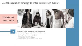 F600 Global Expansion Strategy To Enter Into Foreign Market Table Of Contents