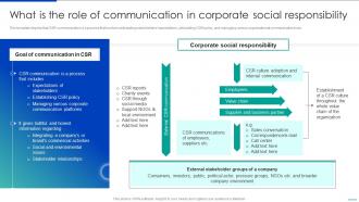 F618 What Is The Role Of Communication In Corporate Social Responsibility Corporate Communication Strategy