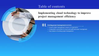 F639 Implementing Cloud Technology To Improve Project Management Efficiency Table Of Contents