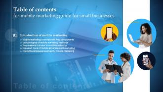 F657 Mobile Marketing Guide For Small Businesses For Table Of Contents