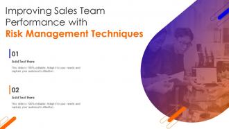 F721 Improving Sales Team Performance With Risk Management Techniques