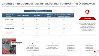 F763 Strategic Management Tools For Vrio Framework Strategic Planning Guide For Managers