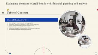 F800 Evaluating Company Overall Health Financial Planning And Analysis Table Of Contents