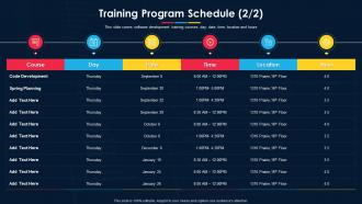 F81 Software Development Project Plan Training Program Schedule