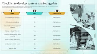 F833 Marketing Plan To Enhance Business Performance Checklist To Develop Content Marketing Plan Mkt Ss