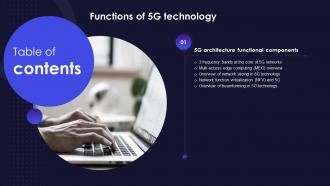 F863 Functions Of 5g Technology Table Of Contents Ppt Slides Infographic Template