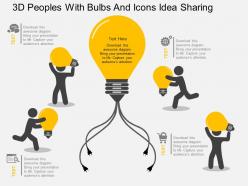 Fa 3d peoples with bulbs and icons idea sharing flat powerpoint design