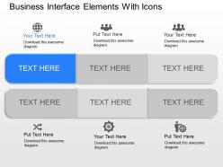 Fa business interface elements with icons powerpoint template