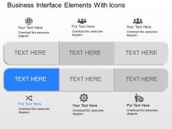 Fa business interface elements with icons powerpoint template