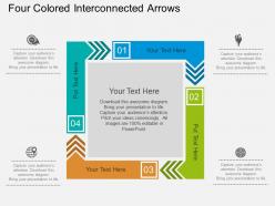 Fa four colored interconnected arrows flat powerpoint design