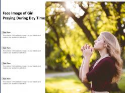 Face image of girl praying during day time