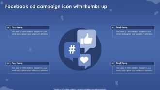 Facebook Ad Campaign Icon With Thumbs Up