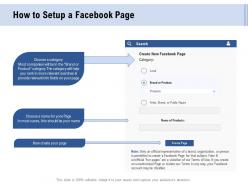 Facebook advertising how to setup a facebook page ppt powerpoint presentation slides graphic tips