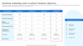 Facebook Advertising Strategy Facebook Marketing Tools To Achieve Business Objectives Strategy SS V