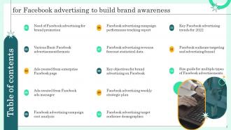 Facebook Advertising To Build Brand Awareness Powerpoint PPT Template Bundles DK MD Graphical Adaptable