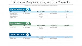 Facebook Marketing Advertisement Strategy Dashboard Developing Goals