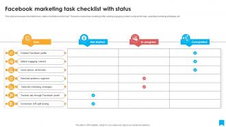 Facebook Marketing Task Checklist With Status