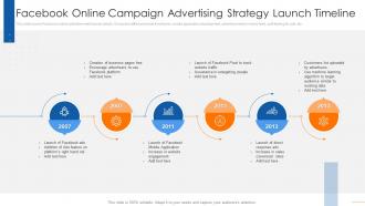 Facebook Online Campaign Advertising Strategy Launch Timeline