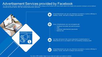 Facebook original advertisement services provided by facebook