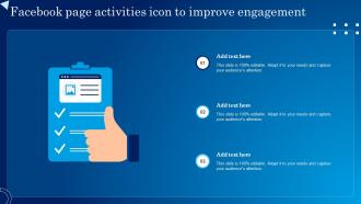 Facebook Page Activities Icon To Improve Engagement