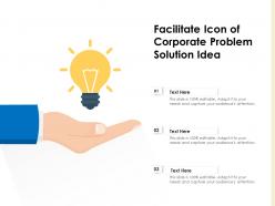 Facilitate icon of corporate problem solution idea
