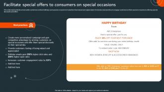 Facilitate Special Offers To Consumers On Special Occasions Data Driven Marketing Campaign MKT SS V